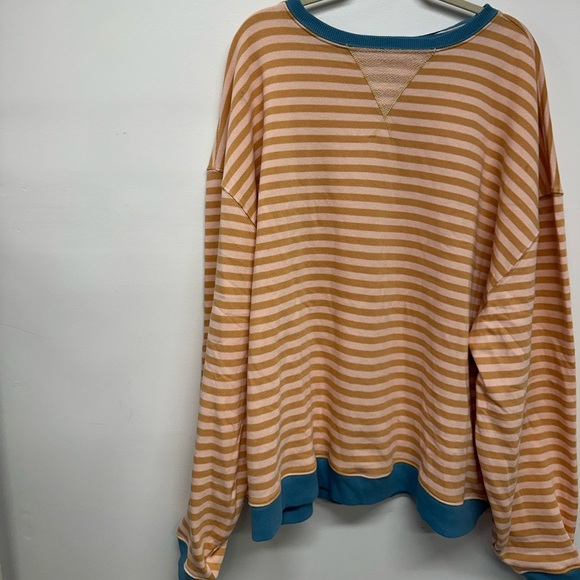 Free People Classic Striped Crewneck Latte Combo Medium*Retired (NEW $98) - Picture 5 of 8